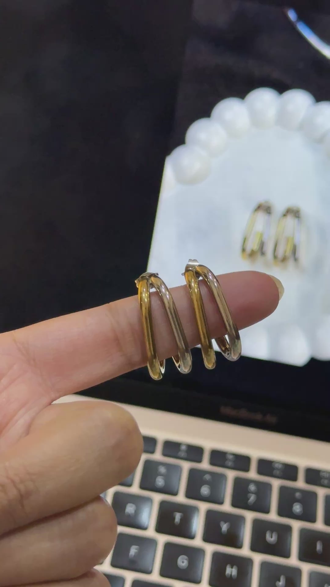 Two Tone Link Earrings